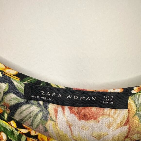 Zara Women's Long Strappy Floral Camisole Dress Size M - Picture 3 of 6